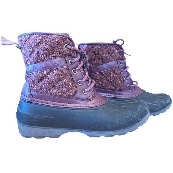 Kamik Shoes - Kamik Snow Duck Boots Purple Size 6 Lace Up Heat MX Waterproof Marled